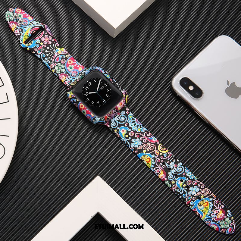 Etui Apple Watch Series 2 Lampart Silikonowe Khaki Modna Marka Drukowana Pokrowce Tanie