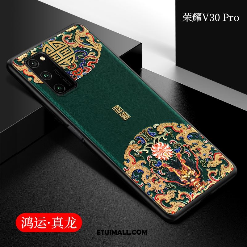 Etui Honor View30 Pro Silikonowe Telefon Komórkowy Czerwony Chiński Styl Anti-fall Futerał Sklep
