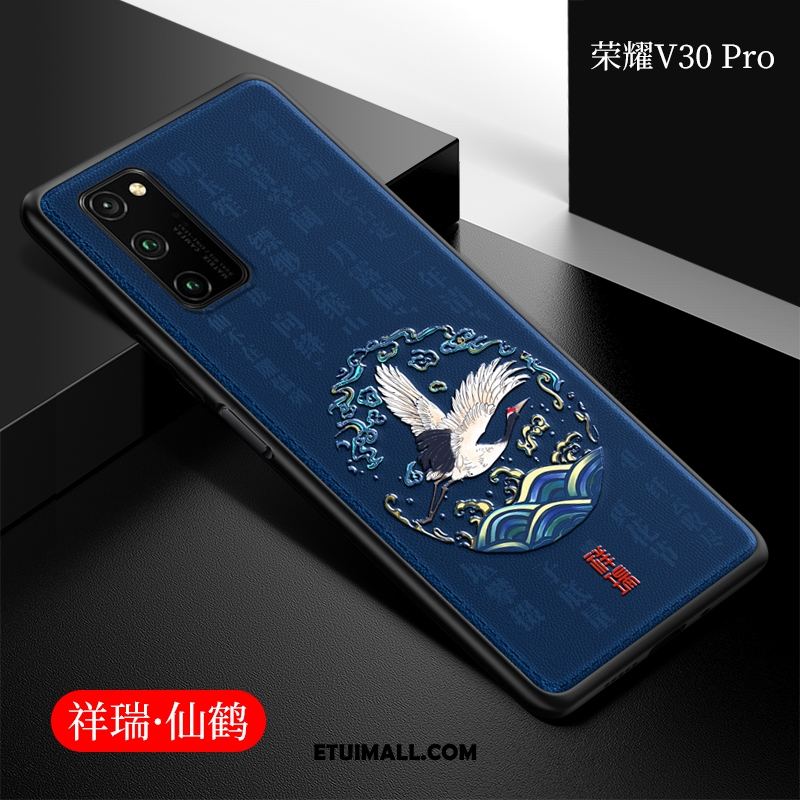 Etui Honor View30 Pro Silikonowe Telefon Komórkowy Czerwony Chiński Styl Anti-fall Futerał Sklep