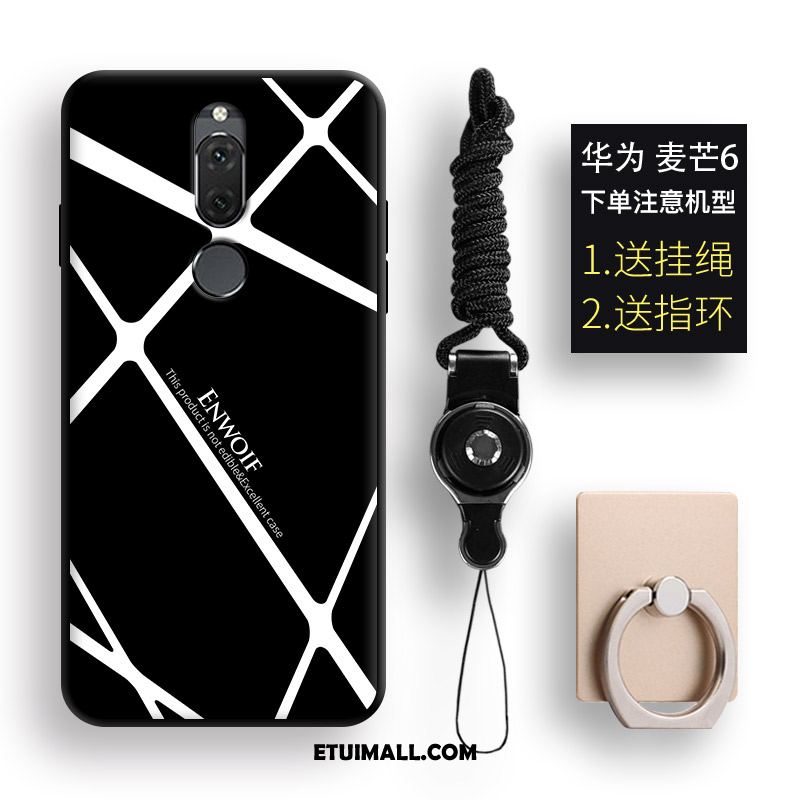 Etui Huawei Mate 10 Lite Telefon Komórkowy Ring Miękki Czarny Biały Obudowa Dyskont