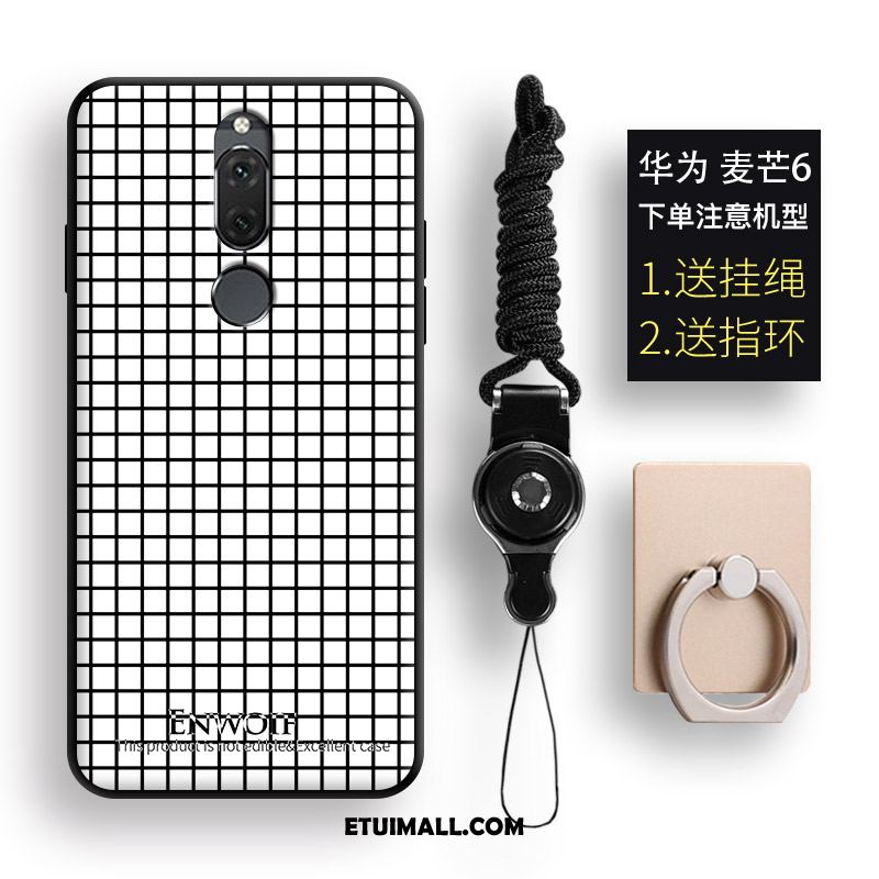 Etui Huawei Mate 10 Lite Telefon Komórkowy Ring Miękki Czarny Biały Obudowa Dyskont