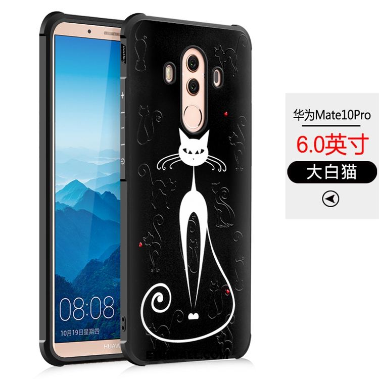 Etui Huawei Mate 10 Pro Miękki Telefon Komórkowy Relief Czarny Futerał Sklep