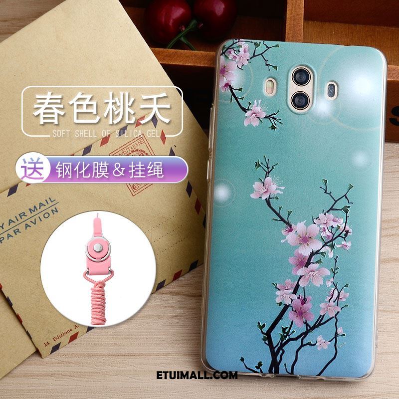 Etui Huawei Mate 10 Telefon Komórkowy Biały Relief Anti-fall Miękki Pokrowce Na Sprzedaż