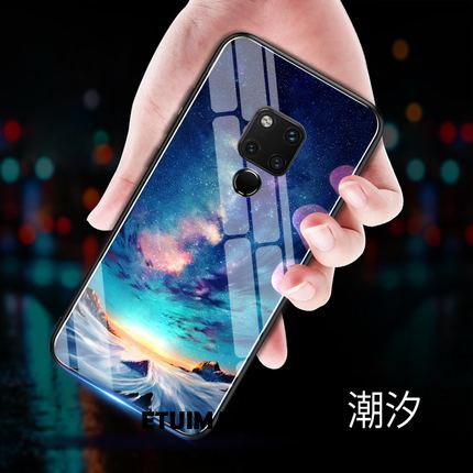Etui Huawei Mate 20 X Kreatywne Szkło Niebieski Anti-fall Proste Pokrowce Tanie