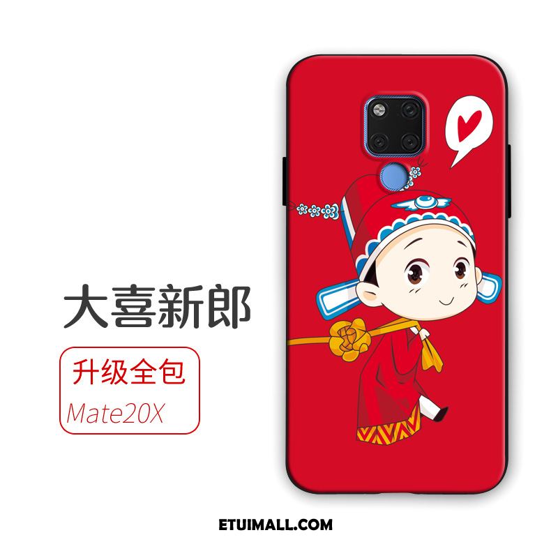 Etui Huawei Mate 20 X Nubuku Telefon Komórkowy Miękki Zakochani Czerwony Futerał Sklep