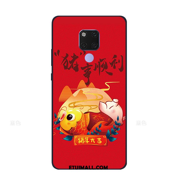 Etui Huawei Mate 20 X Vintage Czerwony Nubuku Telefon Komórkowy Chiński Styl Obudowa Online