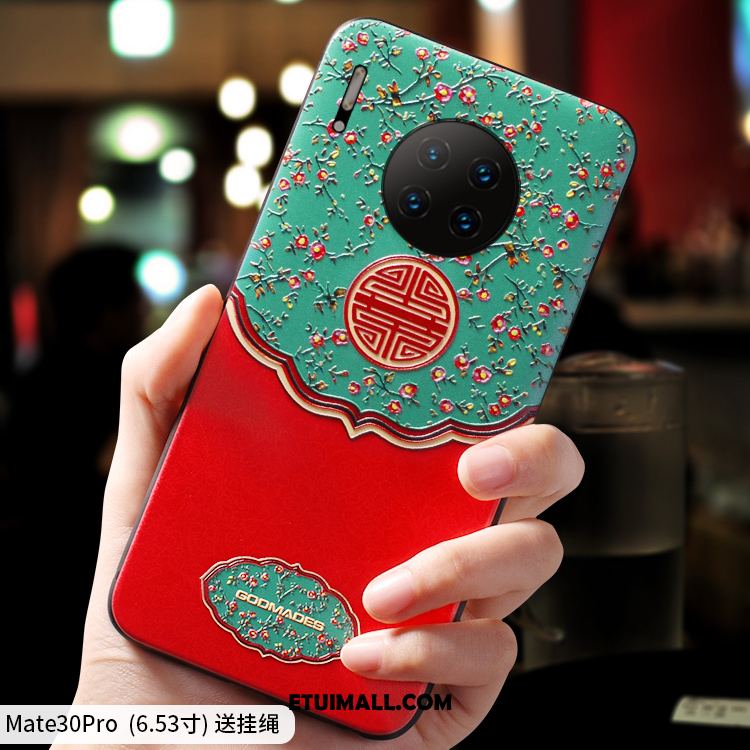 Etui Huawei Mate 30 Pro Telefon Komórkowy Chiński Styl Czerwony Osobowość Miękki Pokrowce Dyskont