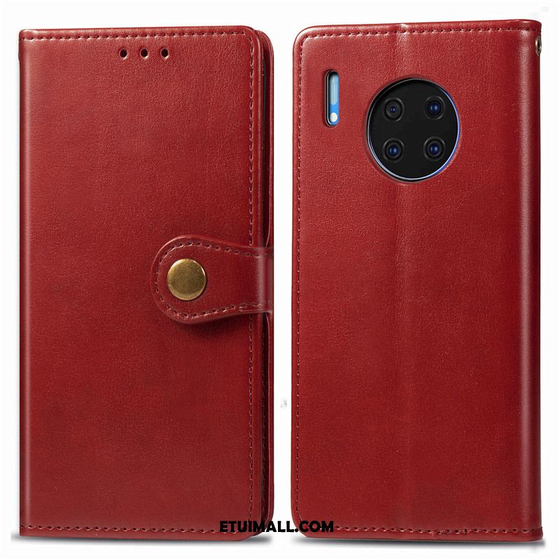 Etui Huawei Mate 30 Proste Czerwony Skórzany Futerał Telefon Komórkowy Ochraniacz Pokrowce Na Sprzedaż