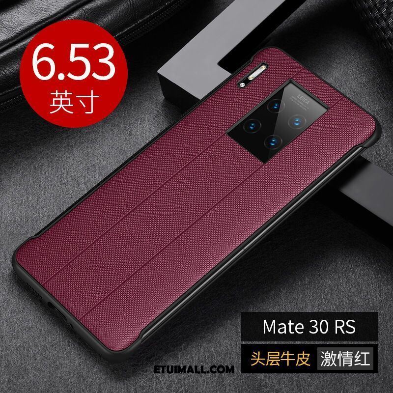 Etui Huawei Mate 30 Rs Telefon Komórkowy Czerwony Skórzany Futerał Biznes Miękki Obudowa Sklep