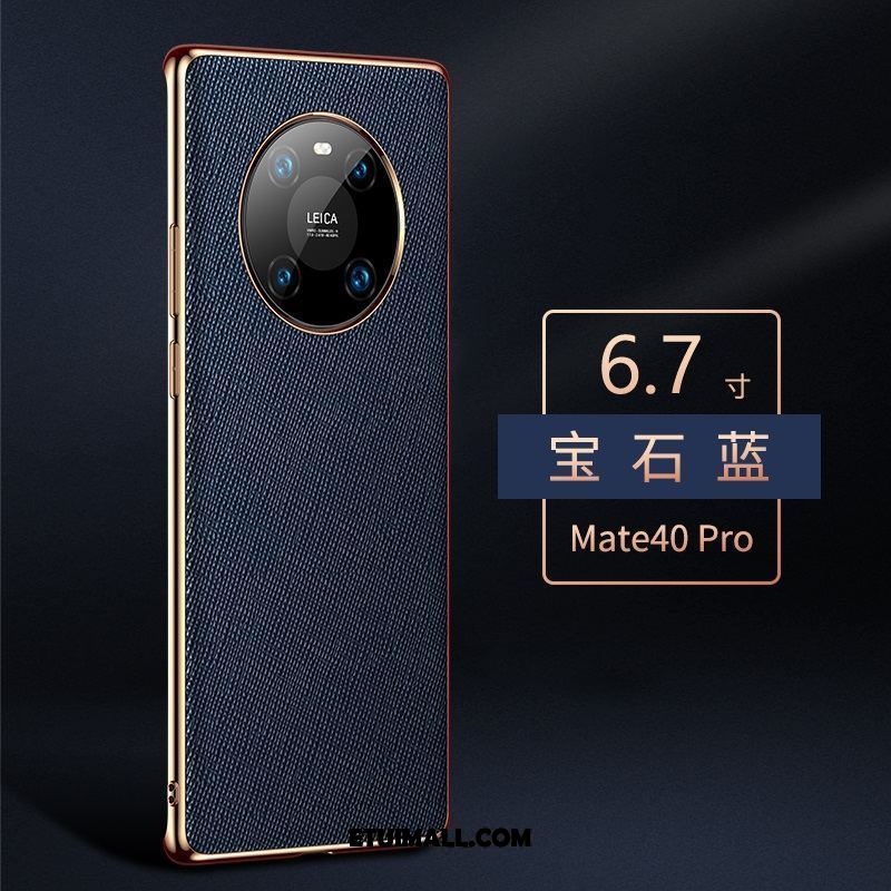Etui Huawei Mate 40 Pro Prawdziwa Skóra Purpurowy Wysoki Koniec Ochraniacz Anti-fall Pokrowce Sprzedam