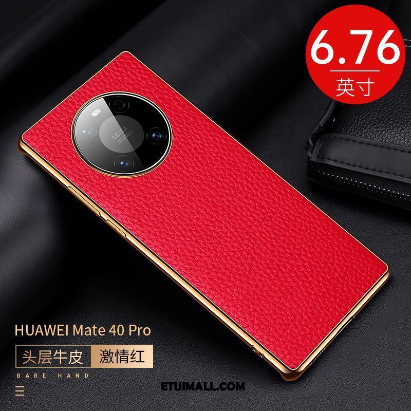Etui Huawei Mate 40 Pro Skórzany Futerał Skóra Bydlęca Prawdziwa Skóra Anti-fall Litchi Obudowa Kupię