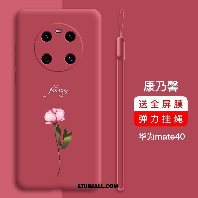 Etui Huawei Mate 40 Silikonowe Cienkie Ochraniacz Anti-fall Czerwony Netto Futerał Sprzedam