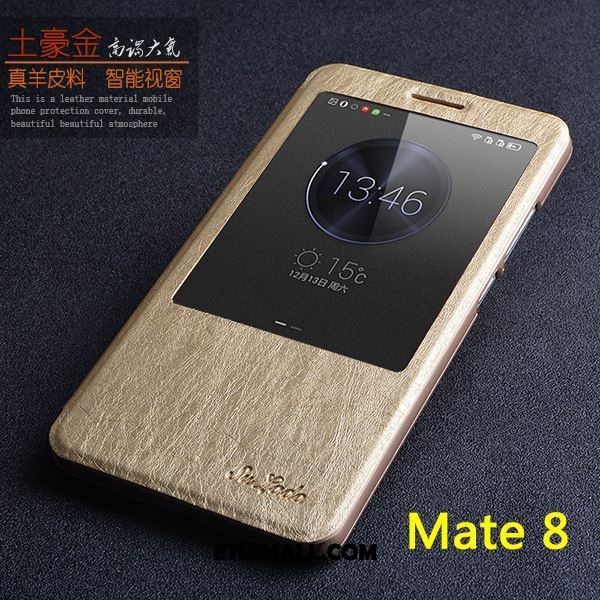 Etui Huawei Mate 8 Czarny Telefon Komórkowy Klapa Prawdziwa Skóra Ochraniacz Obudowa Tanie
