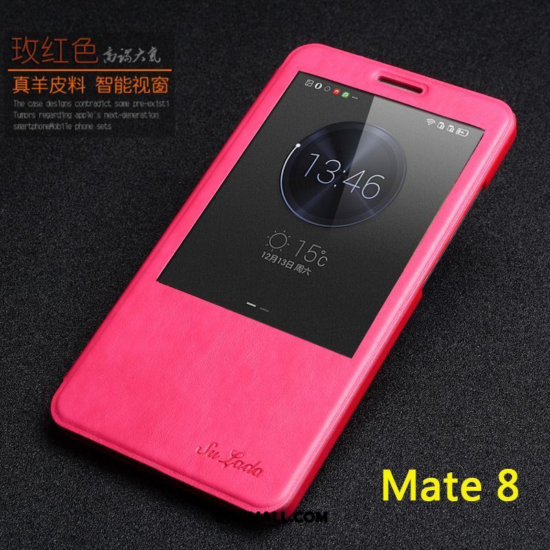 Etui Huawei Mate 8 Czarny Telefon Komórkowy Klapa Prawdziwa Skóra Ochraniacz Obudowa Tanie