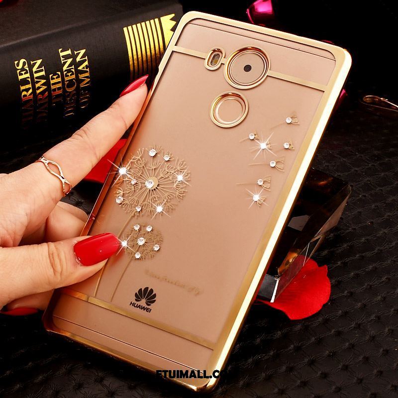 Etui Huawei Mate 8 Złoto Telefon Komórkowy Przezroczysty Ochraniacz Rhinestone Futerał Tanie
