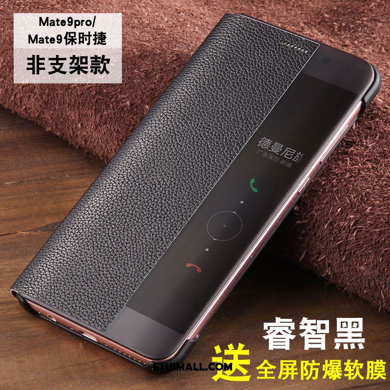 Etui Huawei Mate 9 Pro Czarny Telefon Komórkowy Prawdziwa Skóra Ochraniacz Obudowa Oferta