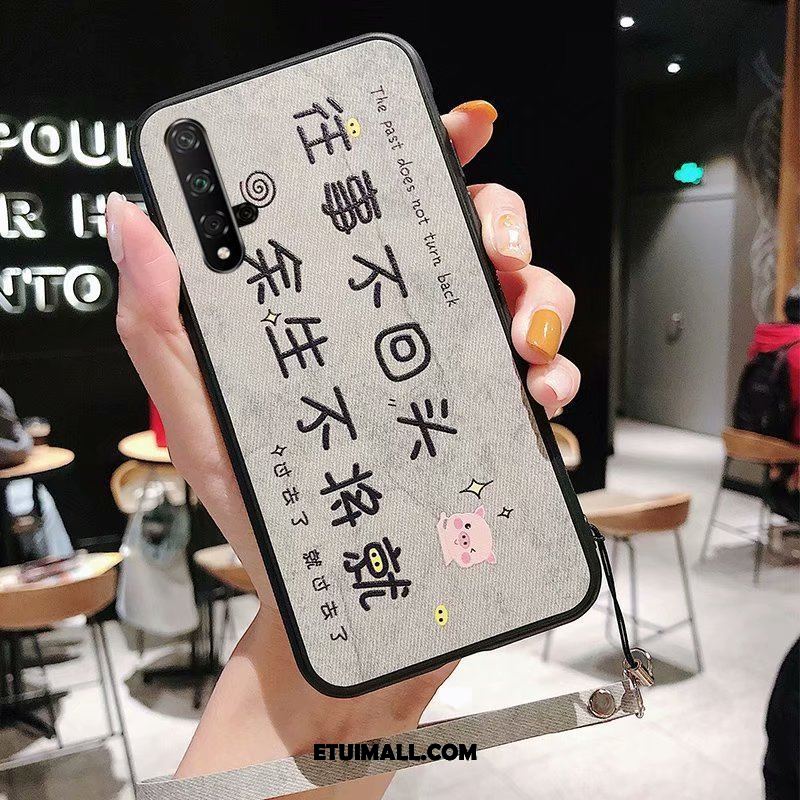 Etui Huawei Nova 5t Anti-fall Czerwony Ochraniacz Miękki Płótno Futerał Kup
