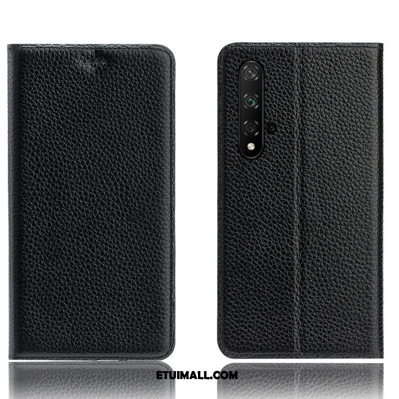 Etui Huawei Nova 5t Prawdziwa Skóra Anti-fall Czarny Telefon Komórkowy All Inclusive Pokrowce Na Sprzedaż