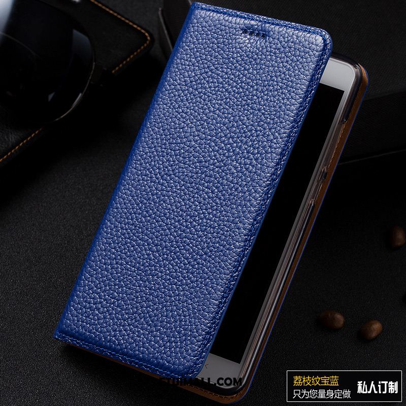 Etui Huawei P Smart 2019 Niebieski Skórzany Futerał Litchi Wzór Prawdziwa Skóra Futerał Sprzedam