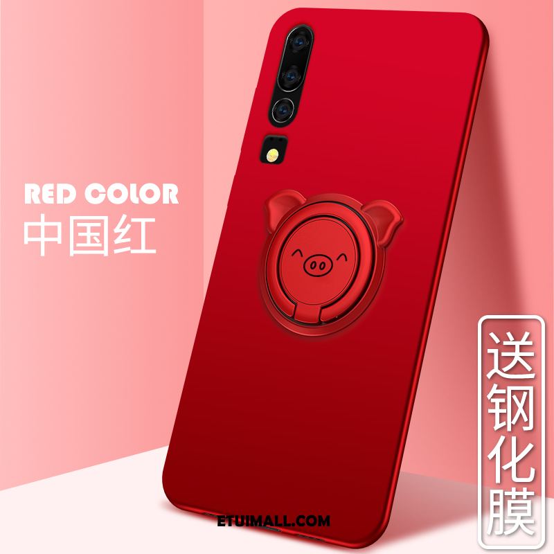 Etui Huawei P30 Telefon Komórkowy Różowe Osobowość Anti-fall Nubuku Obudowa Online