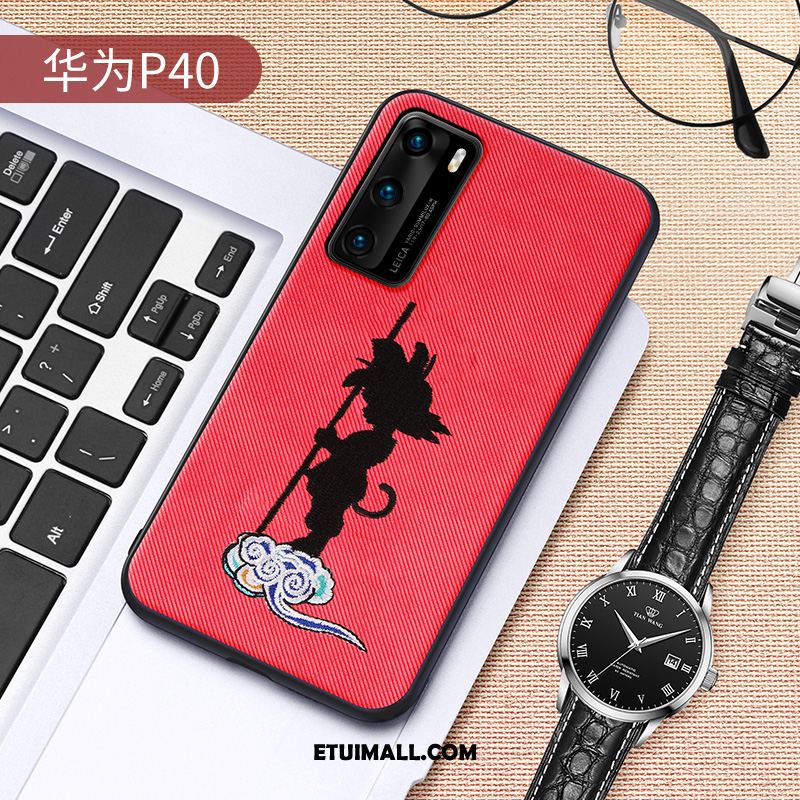 Etui Huawei P40 Czerwony Netto Cienkie Modna Marka Osobowość Miękki Pokrowce Tanie