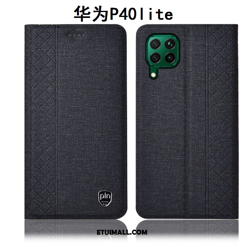 Etui Huawei P40 Lite Skórzany Futerał Szary Telefon Komórkowy Anti-fall Bawełna I Len Obudowa Sklep