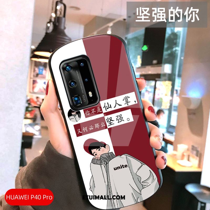 Etui Huawei P40 Pro Szkło Łuk Ochraniacz Telefon Komórkowy Anti-fall Pokrowce Sklep