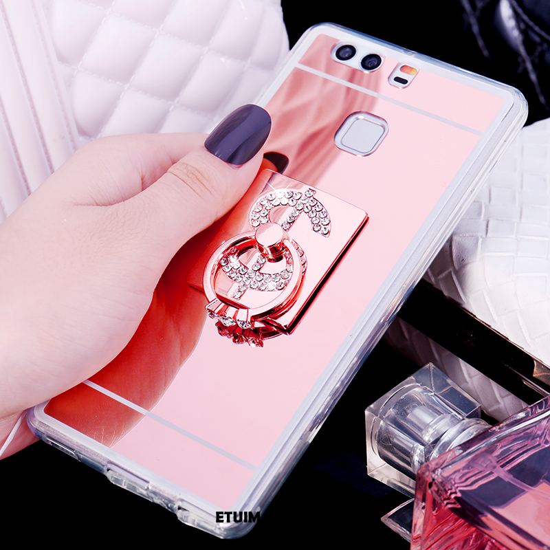 Etui Huawei P9 Plus Ring Klamra Luksusowy Wiszące Ozdoby Różowe Złoto Pokrowce Online
