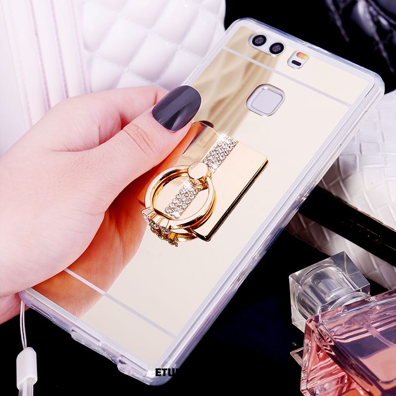 Etui Huawei P9 Plus Ring Klamra Luksusowy Wiszące Ozdoby Różowe Złoto Pokrowce Online