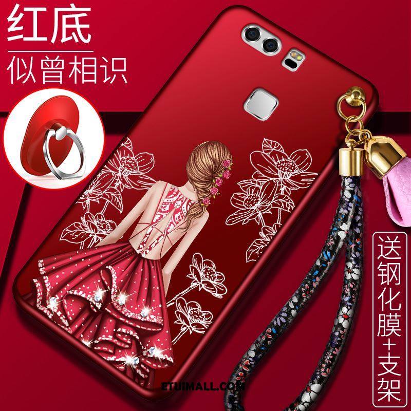 Etui Huawei P9 Plus Telefon Komórkowy Czerwony Nubuku Miękki Ochraniacz Pokrowce Sklep