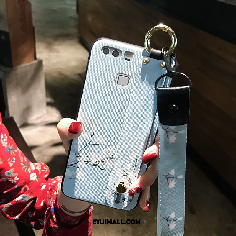 Etui Huawei P9 Świeży Silikonowe Wiszące Ozdoby Jasny Niebieski Kwiatowa Pokrowce Sklep