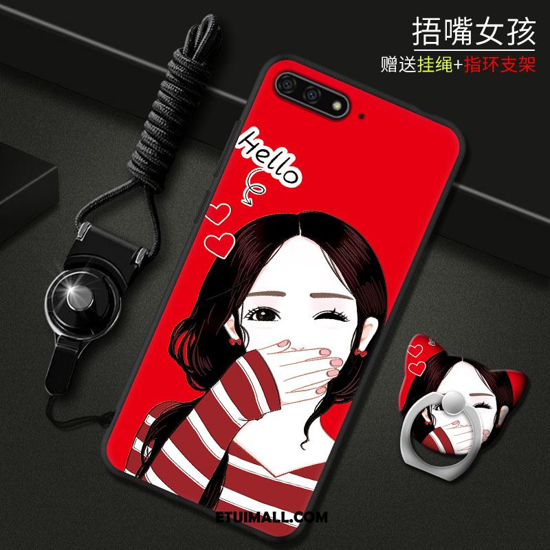 Etui Huawei Y6 2018 Telefon Komórkowy Czerwony Ochraniacz Anti-fall Kreskówka Futerał Kup