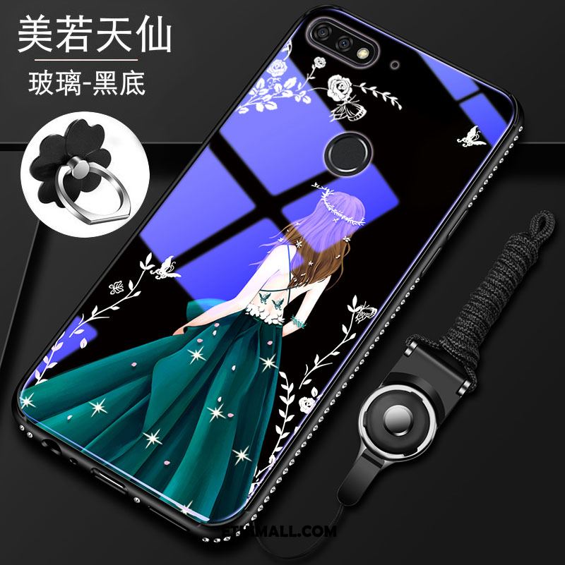 Etui Huawei Y7 2018 Biały Anti-fall Nowy Szkło Hartowane Ochraniacz Obudowa Tanie