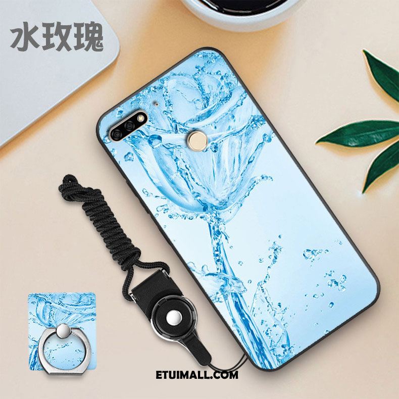 Etui Huawei Y7 2018 Szkło Hartowane Filmy Niebieski Osobowość Telefon Komórkowy Futerał Tanie