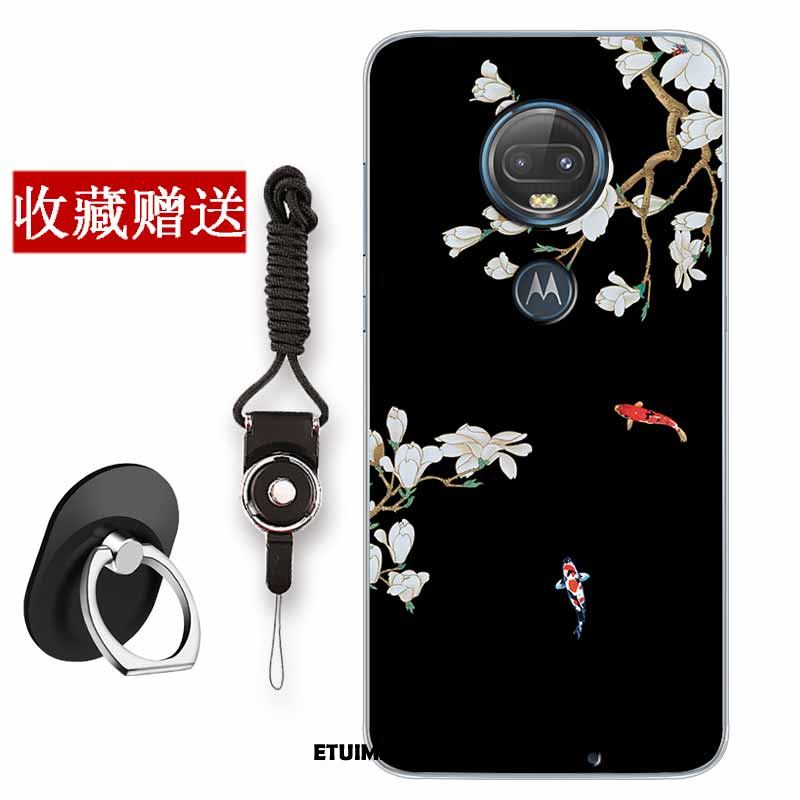 Etui Moto G7 Chiński Styl Telefon Komórkowy Ciemno Niebieski Anti-fall Miękki Pokrowce Sklep