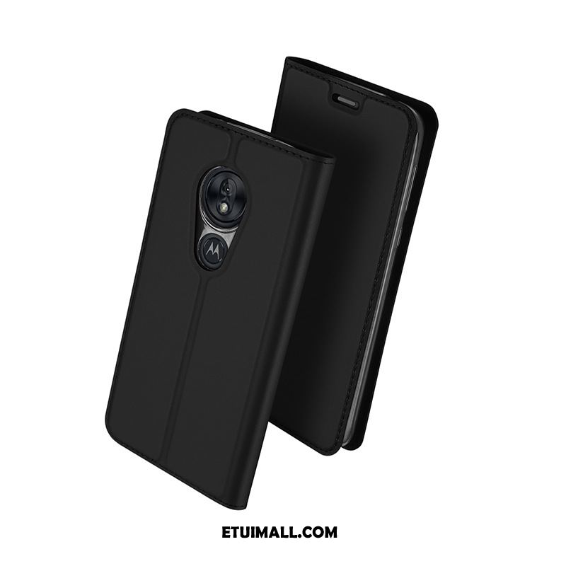Etui Moto G7 Power Jednolity Kolor Czarny Karta Telefon Komórkowy Ochraniacz Futerał Sklep