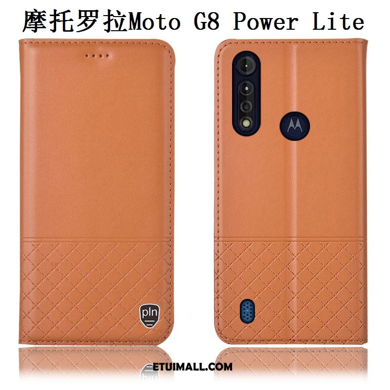 Etui Moto G8 Power Lite Telefon Komórkowy Anti-fall All Inclusive Prawdziwa Skóra Ochraniacz Pokrowce Kupię