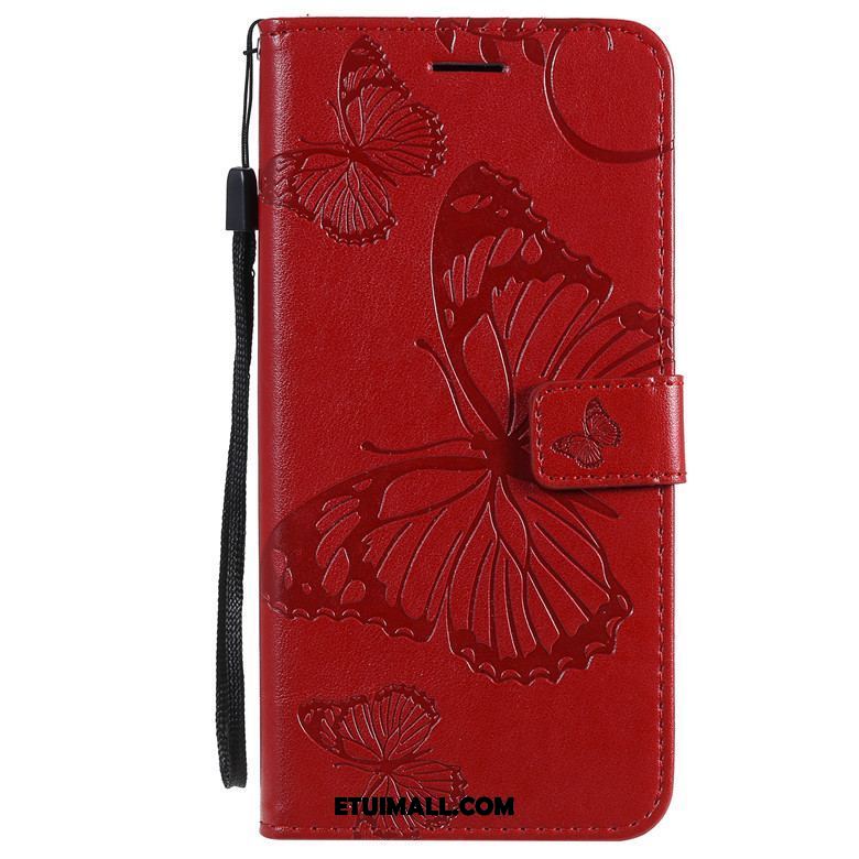 Etui Motorola One Macro Ochraniacz Skórzany Futerał Telefon Komórkowy Kwiaty Motyla Purpurowy Pokrowce Sprzedam