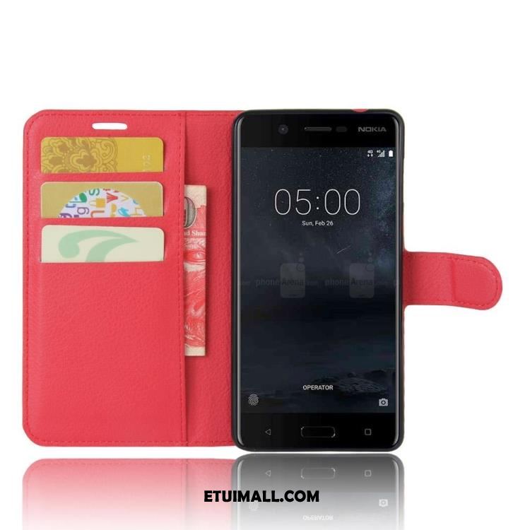 Etui Nokia 5 Skórzany Futerał Zielony Ochraniacz Portfel Karta Futerał Sklep