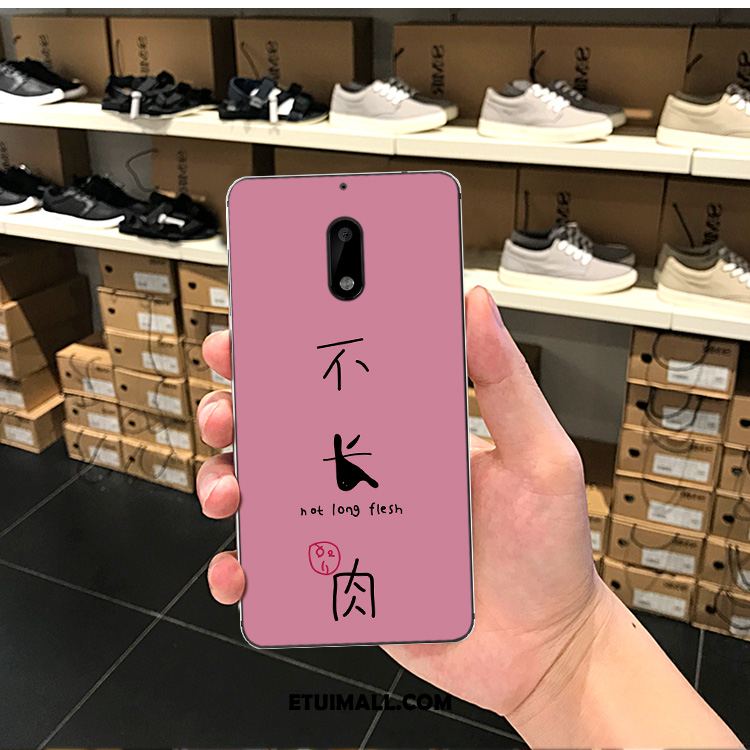 Etui Nokia 6 Długie Serce Miękki Różowe Telefon Komórkowy Obudowa Tanie