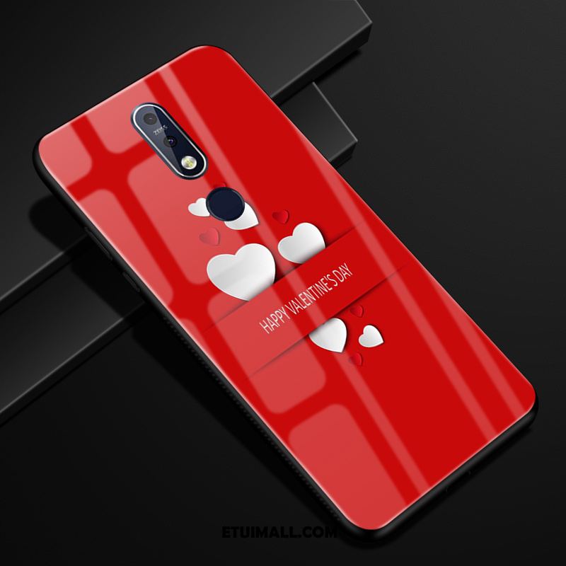 Etui Nokia 7.1 Gazy Szkło Biały Ochraniacz Czerwony Futerał Tanie