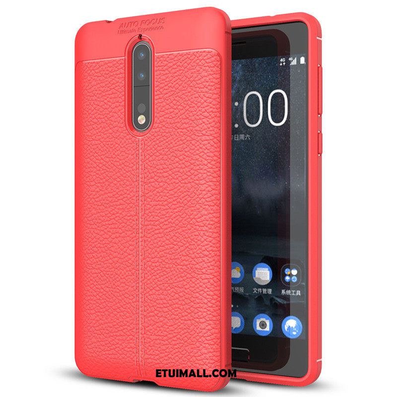 Etui Nokia 8 Szary All Inclusive Telefon Komórkowy Silikonowe Litchi Pokrowce Na Sprzedaż