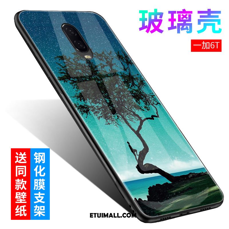 Etui Oneplus 6t Ochraniacz Telefon Komórkowy Kreatywne Ciemno Niebieski Szkło Hartowane Futerał Na Sprzedaż