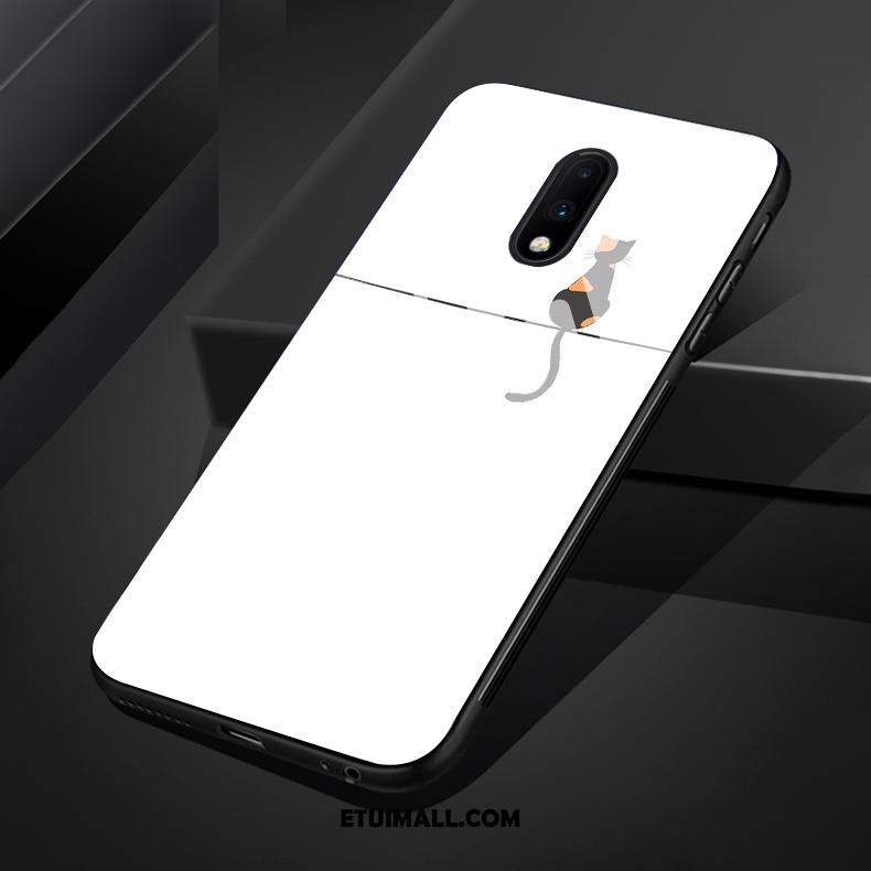 Etui Oneplus 7 Piękny Silikonowe Telefon Komórkowy Biały Szkło Obudowa Sklep