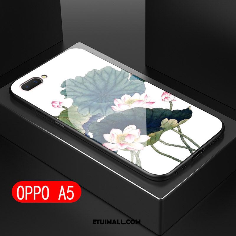 Etui Oppo A5 Kwiaty Anti-fall Silikonowe Telefon Komórkowy Czerwony Pokrowce Online