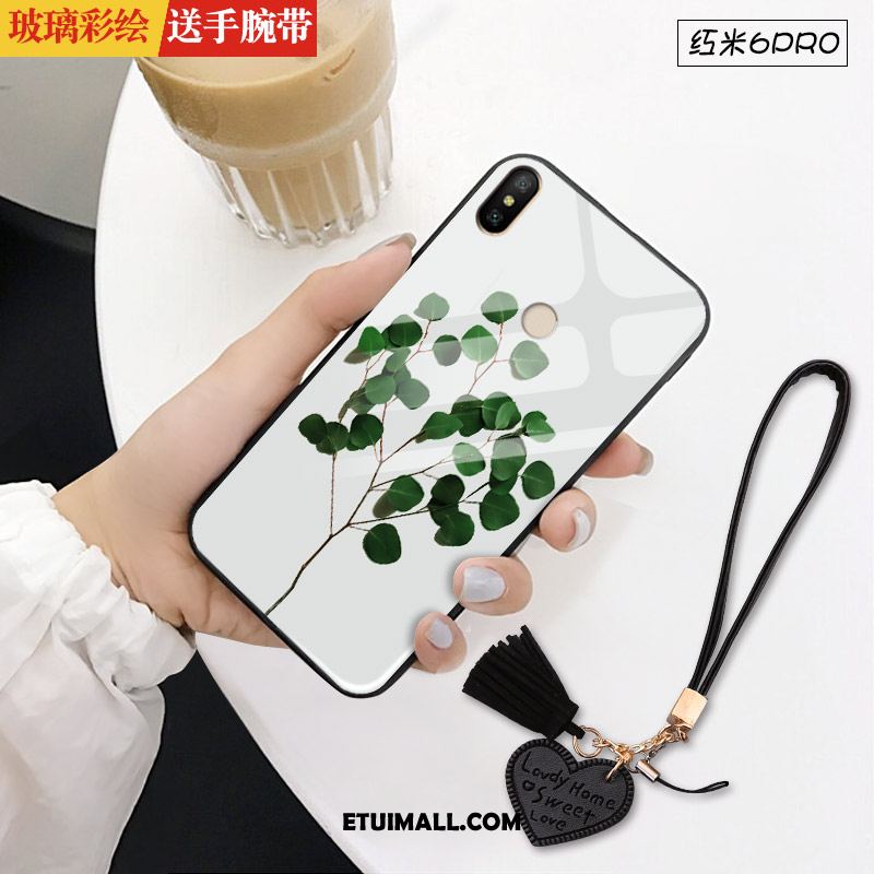 Etui Redmi Note 6 Pro Anti-fall Biały Szkło Telefon Komórkowy Osobowość Pokrowce Tanie