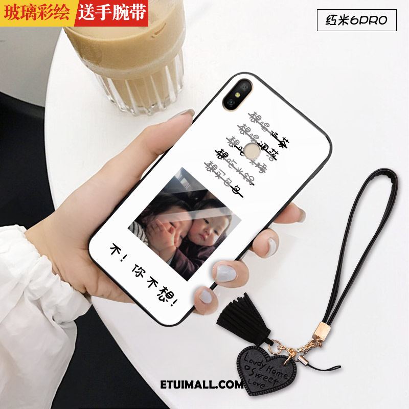 Etui Redmi Note 6 Pro Anti-fall Biały Szkło Telefon Komórkowy Osobowość Pokrowce Tanie