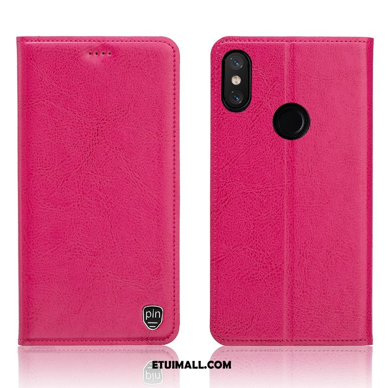 Etui Redmi Note 6 Pro Prawdziwa Skóra Telefon Komórkowy Skórzany Futerał Mały Czerwony Pokrowce Sklep