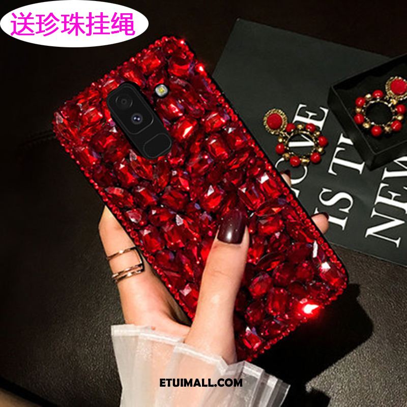 Etui Samsung Galaxy A6 Gwiazda Czerwony Ochraniacz Telefon Komórkowy Rhinestone Obudowa Sklep