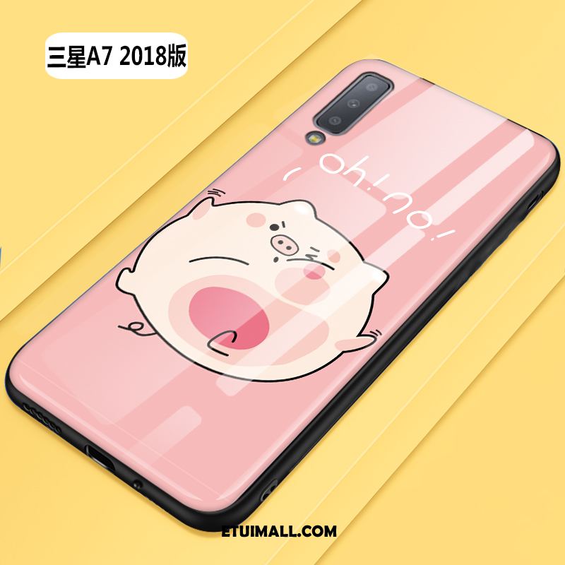 Etui Samsung Galaxy A7 2018 Piękny Ochraniacz Różowe All Inclusive Telefon Komórkowy Pokrowce Online